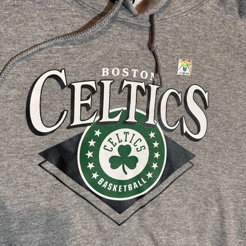 Boston Celtics Unisex Sweatshirt Hoodie Medium Gray Long Sleeved NBA Streetwear - Picture 2 of 4